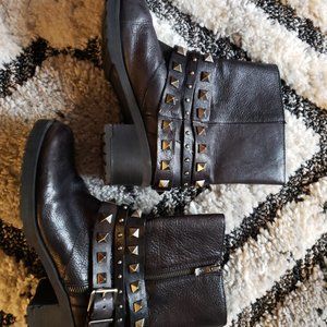 BCBG Leather Studded Boots